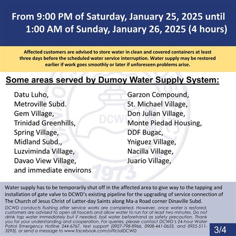 davao city water district water interruption schedule|DCWD ADVISORY: EMERGENCY WATER .